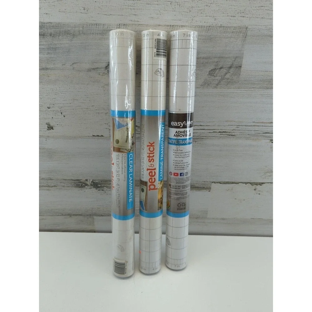 Duck Brand Peel & Stick Clear Laminate 18in x 24ft 36sq ft 3 Rolls Total 108sqft